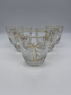 Libbey Rose Classic Lowball Glasses - SET OF 5 CIRCA 1953 Discontinued.